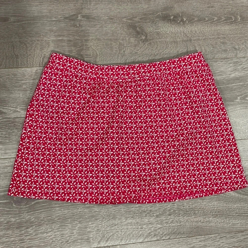 Lands’ End Swim Skirt Pink and White 10